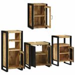 Casa si Gradina - Mobilier - Seturi de mobilier - Seturi baie - Set de mobilier pentru baie 4 pcs Maro Lemn de mango solid - Infinity.ro