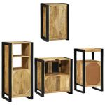Casa si Gradina - Mobilier - Seturi de mobilier - Seturi baie - Set de mobilier pentru baie 4 pcs Maro Lemn de mango solid - Infinity.ro
