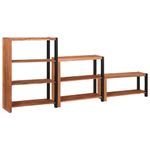 Casa si Gradina - Mobilier - Biblioteci si rafturi - Biblioteci - Raft pentru carti 3 pcs Maro 80 x 30 x 110 cm - Infinity.ro