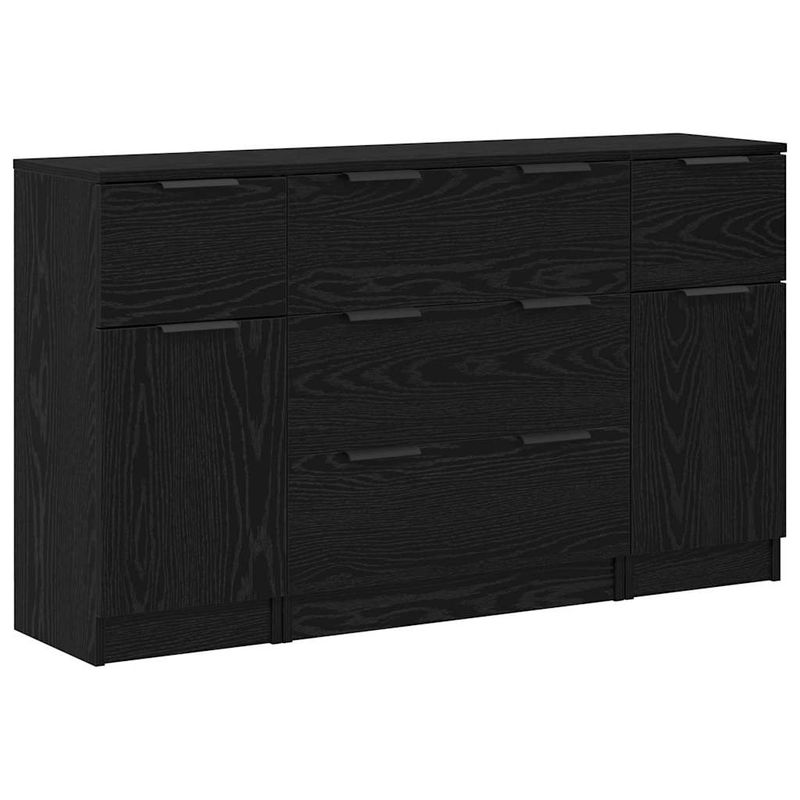 Casa si Gradina - Mobilier - Comode si corpuri - Comode - Bufet 3 pcs Stejar negru 121 x 30 x 70 cm Lemn compozit - Infinity.ro