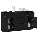 Casa si Gradina - Mobilier - Comode si corpuri - Comode - Bufet 3 pcs Stejar negru 121 x 30 x 70 cm Lemn compozit - Infinity.ro