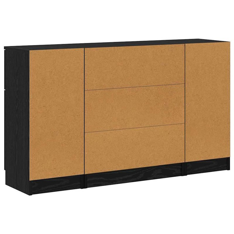 Casa si Gradina - Mobilier - Comode si corpuri - Comode - Bufet 3 pcs Stejar negru 121 x 30 x 70 cm Lemn compozit - Infinity.ro