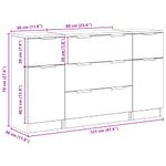Casa si Gradina - Mobilier - Comode si corpuri - Comode - Bufet 3 pcs Stejar negru 121 x 30 x 70 cm Lemn compozit - Infinity.ro