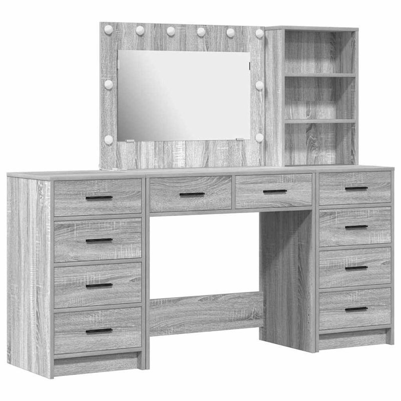 Casa si Gradina - Mobilier - Comode si corpuri - Masute de toaleta - Masa de Machiaj 3 pcs Gri 40 x 41 x 135 cm Lemn compozit - Infinity.ro