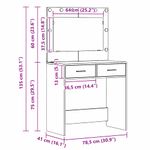 Casa si Gradina - Mobilier - Comode si corpuri - Masute de toaleta - Masa de Machiaj 3 pcs Gri 40 x 41 x 135 cm Lemn compozit - Infinity.ro