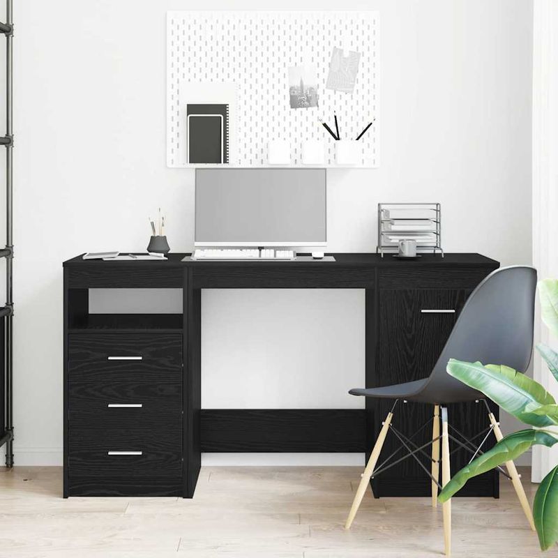 Casa si Gradina - Mobilier - Mese si birouri - Birouri - Birou cu sertar Stejar negru 140 x 50 x 76 cm Lemn compozit - Infinity.ro