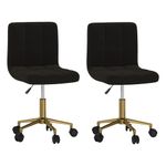 Casa si Gradina - Mobilier - Scaune si fotolii - Scaune - Scaune de bucatarie pivotante, 2 buc., negru, catifea - Infinity.ro