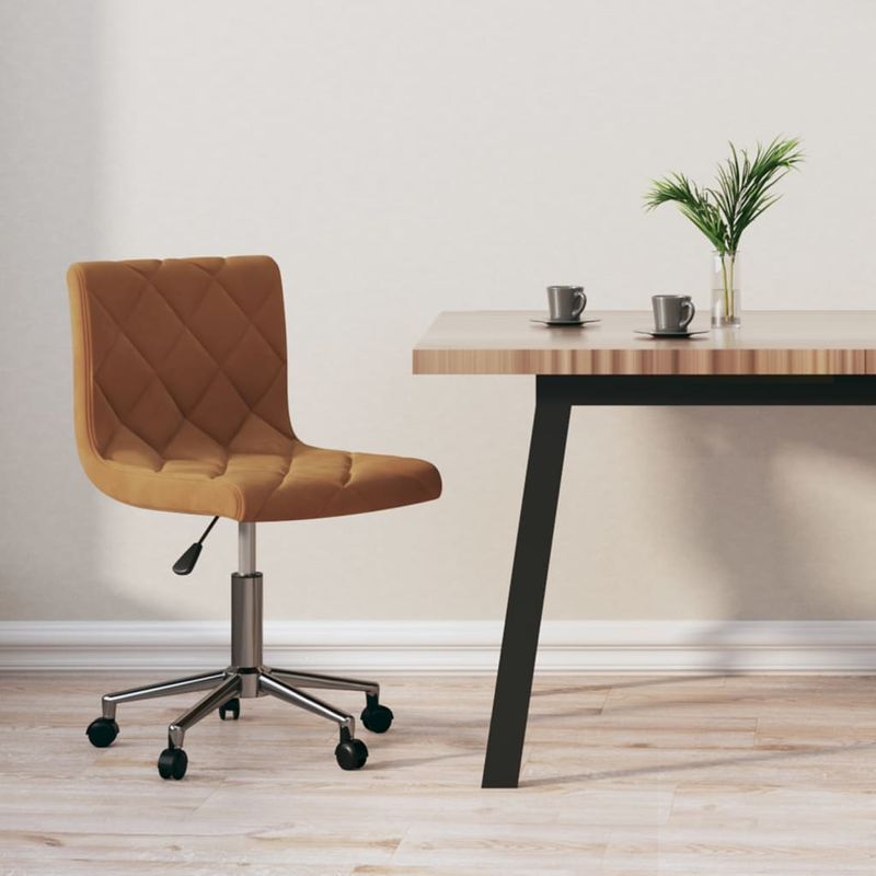 Casa si Gradina - Mobilier - Scaune si fotolii - Scaune - Scaun de birou pivotant, maro, catifea - Infinity.ro