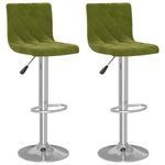 Casa si Gradina - Mobilier - Scaune si fotolii - Scaune - Scaune de bar, 2 buc., verde deschis, catifea - Infinity.ro