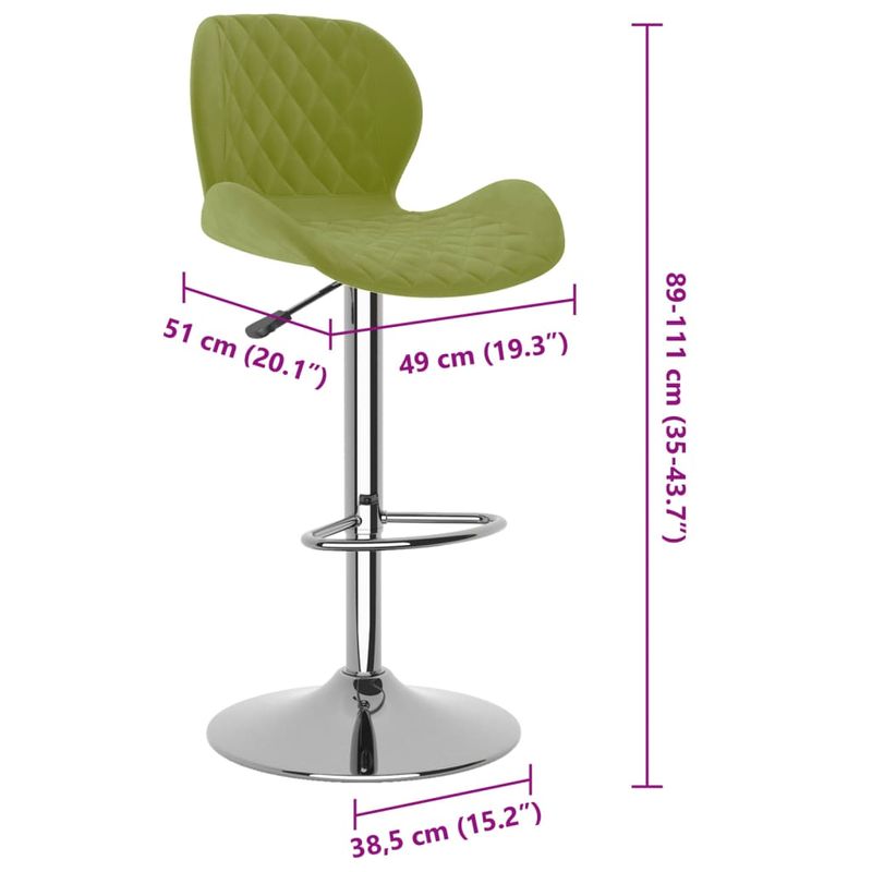 Casa si Gradina - Mobilier - Scaune si fotolii - Scaune - Scaune de bar, 2 buc., verde deschis, catifea - Infinity.ro
