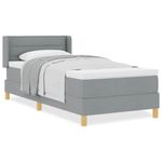 Casa si Gradina - Mobilier - Paturi si accesorii - Paturi - Pat cu Saltea cu Arcuri Gri deschis 90 x 190 cm tesatura - Infinity.ro