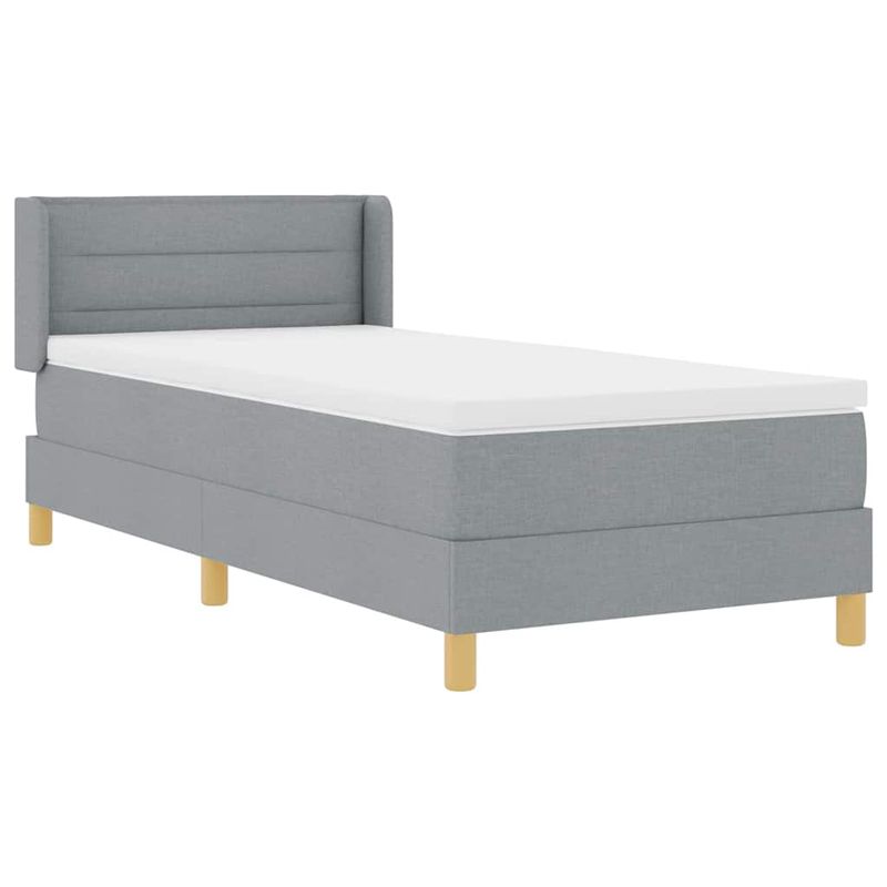 Casa si Gradina - Mobilier - Paturi si accesorii - Paturi - Pat cu Saltea cu Arcuri Gri deschis 90 x 190 cm tesatura - Infinity.ro