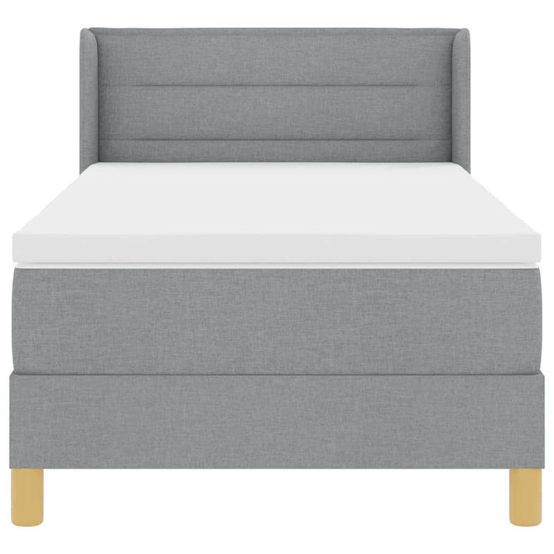 Casa si Gradina - Mobilier - Paturi si accesorii - Paturi - Pat cu Saltea cu Arcuri Gri deschis 90 x 190 cm tesatura - Infinity.ro