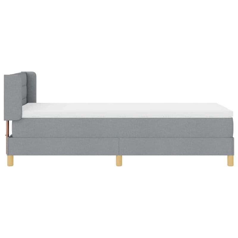 Casa si Gradina - Mobilier - Paturi si accesorii - Paturi - Pat cu Saltea cu Arcuri Gri deschis 90 x 190 cm tesatura - Infinity.ro