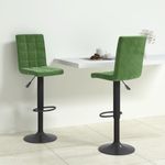 Casa si Gradina - Mobilier - Scaune si fotolii - Scaune - Scaune de bar, 2 buc., verde inchis, catifea - Infinity.ro