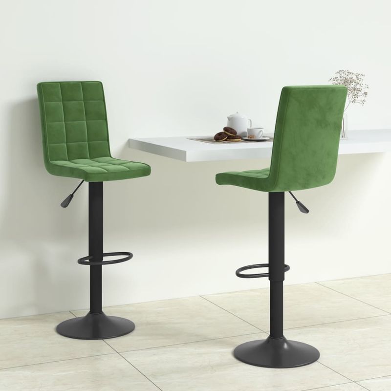 Casa si Gradina - Mobilier - Scaune si fotolii - Scaune - Scaune de bar, 2 buc., verde inchis, catifea - Infinity.ro
