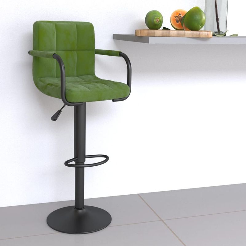 Casa si Gradina - Mobilier - Scaune si fotolii - Scaune - Scaun de bar, verde deschis, catifea - Infinity.ro