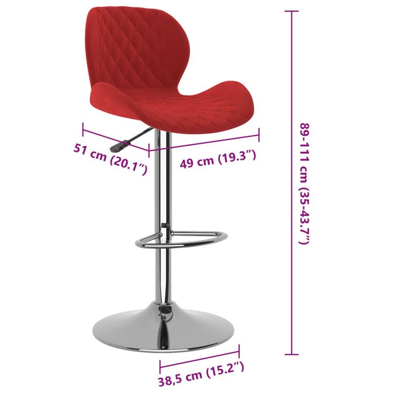 Casa si Gradina - Mobilier - Scaune si fotolii - Scaune - Scaun de bar, rosu vin, catifea - Infinity.ro