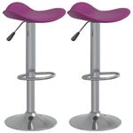 Casa si Gradina - Mobilier - Scaune si fotolii - Scaune - Scaune de bar, 2 buc., violet, otel cromat si piele ecologica - Infinity.ro
