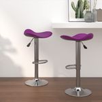 Casa si Gradina - Mobilier - Scaune si fotolii - Scaune - Scaune de bar, 2 buc., violet, otel cromat si piele ecologica - Infinity.ro