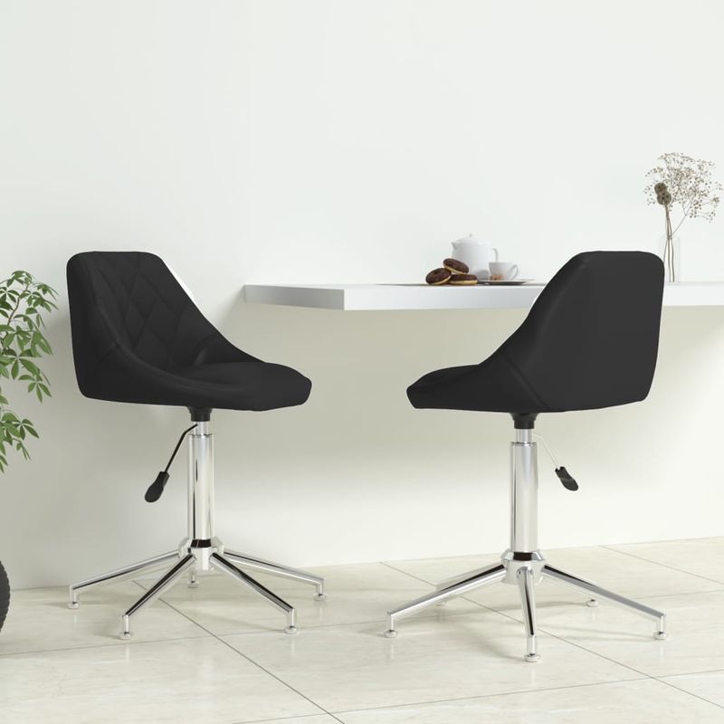 Casa si Gradina - Mobilier - Scaune si fotolii - Scaune - Scaune de bucatarie pivotante, 2 buc. negru, piele ecologica - Infinity.ro