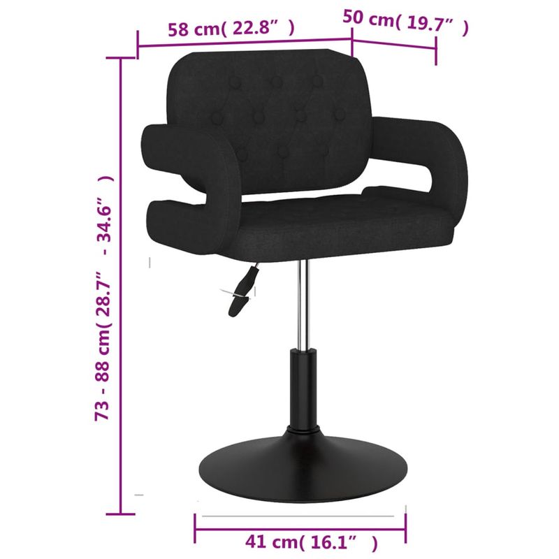 Casa si Gradina - Mobilier - Scaune si fotolii - Scaune - Scaun de bucatarie pivotant, negru, material textil - Infinity.ro