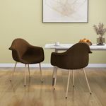 Casa si Gradina - Mobilier - Scaune si fotolii - Scaune - Scaune de masa, 2 buc., maro inchis, material textil - Infinity.ro