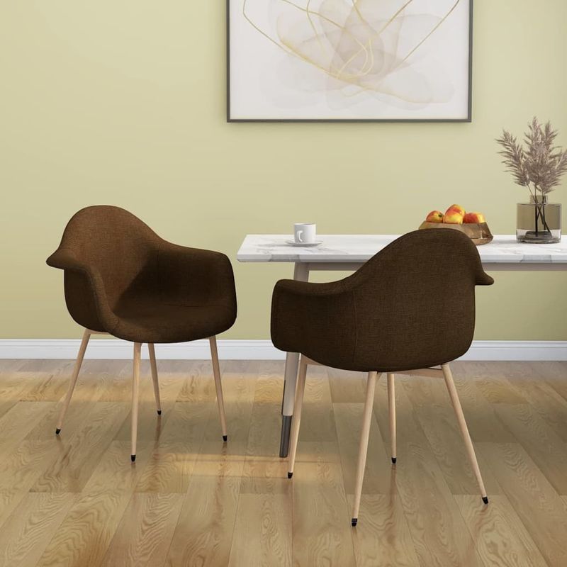 Casa si Gradina - Mobilier - Scaune si fotolii - Scaune - Scaune de masa, 2 buc., maro inchis, material textil - Infinity.ro