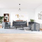 Casa si Gradina - Mobilier - Canapele si coltare - Canapele - Set de canapea 3 pcs Gri inchis Catifea - Infinity.ro