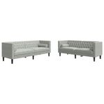 Casa si Gradina - Mobilier - Canapele si coltare - Canapele - Set de canapea 2 pcs Gri deschis Catifea - Infinity.ro