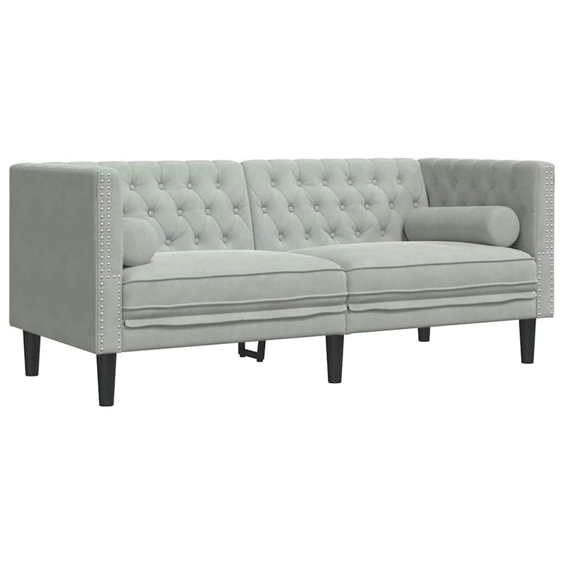 Casa si Gradina - Mobilier - Canapele si coltare - Canapele - Set de canapea 2 pcs Gri deschis Catifea - Infinity.ro