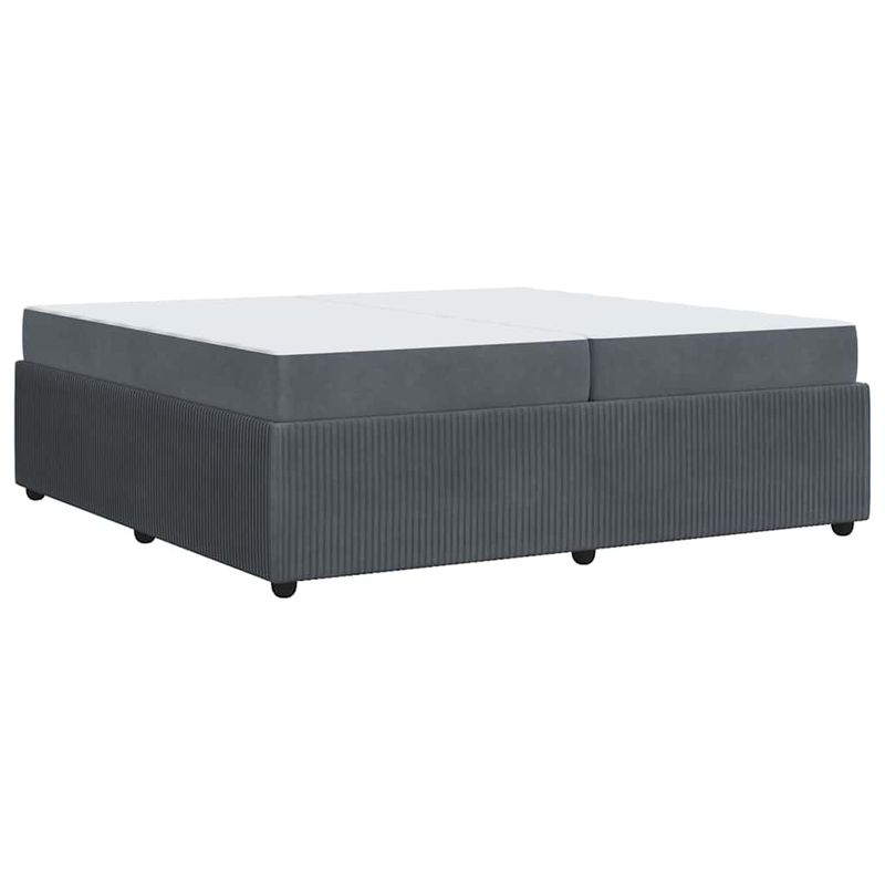 Casa si Gradina - Mobilier - Paturi si accesorii - Paturi - Cadru de pat cu saltea Gri inchis 200 x 200 cm Catifea - Infinity.ro
