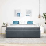 Casa si Gradina - Mobilier - Paturi si accesorii - Paturi - Cadru de pat cu saltea Gri inchis 200 x 200 cm Catifea - Infinity.ro