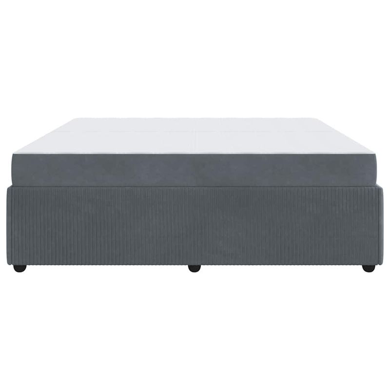 Casa si Gradina - Mobilier - Paturi si accesorii - Paturi - Cadru de pat cu saltea Gri inchis 200 x 200 cm Catifea - Infinity.ro