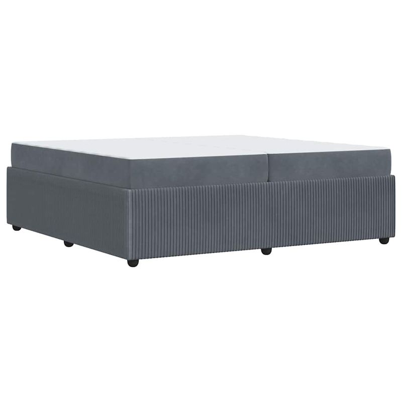 Casa si Gradina - Mobilier - Paturi si accesorii - Paturi - Cadru de pat cu saltea Gri inchis 200 x 200 cm Catifea - Infinity.ro