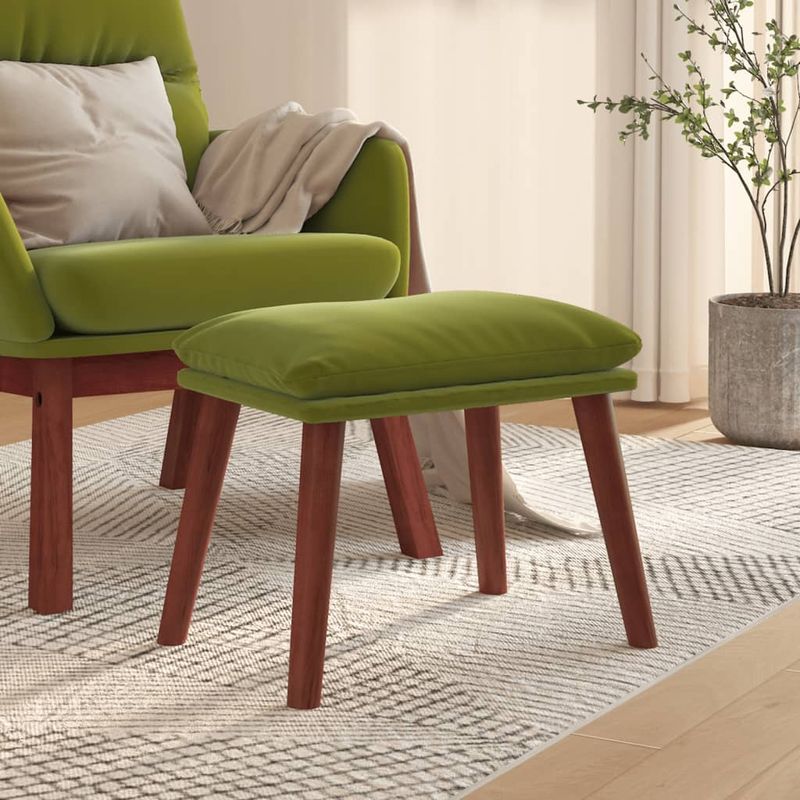 Casa si Gradina - Mobilier - Scaune si fotolii - Tabureti - Taburet, verde deschis, 45x29,5x35 cm, catifea - Infinity.ro
