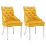 Casa si Gradina - Mobilier - Scaune si fotolii - Scaune - Scaune de bucatarie, 2 buc., galben, catifea - Infinity.ro