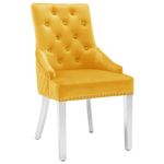 Casa si Gradina - Mobilier - Scaune si fotolii - Scaune - Scaune de bucatarie, 2 buc., galben, catifea - Infinity.ro