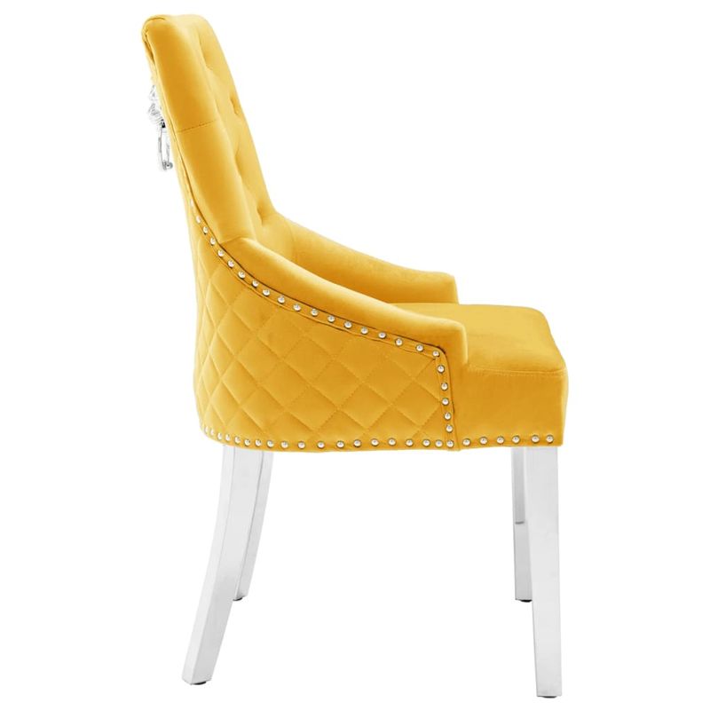 Casa si Gradina - Mobilier - Scaune si fotolii - Scaune - Scaune de bucatarie, 2 buc., galben, catifea - Infinity.ro