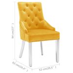 Casa si Gradina - Mobilier - Scaune si fotolii - Scaune - Scaune de bucatarie, 2 buc., galben, catifea - Infinity.ro