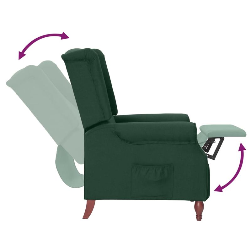 Casa si Gradina - Mobilier - Scaune si fotolii - Fotolii - Fotoliu rabatabil, verde inchis, material textil - Infinity.ro