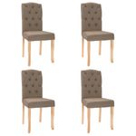 Casa si Gradina - Mobilier - Scaune si fotolii - Scaune - Scaune de bucatarie, 4 buc., gri taupe, material textil - Infinity.ro