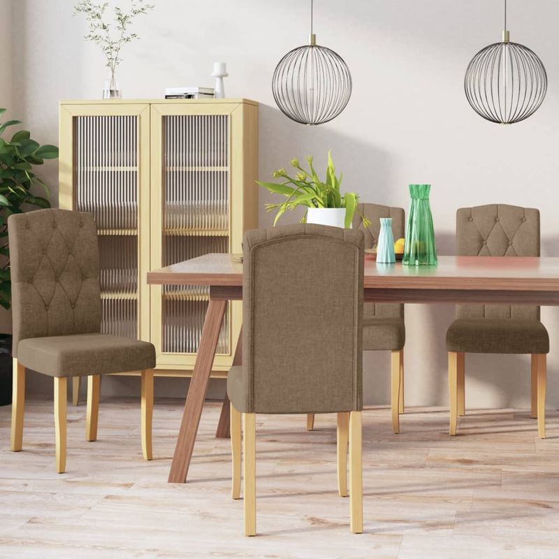 Casa si Gradina - Mobilier - Scaune si fotolii - Scaune - Scaune de bucatarie, 4 buc., gri taupe, material textil - Infinity.ro