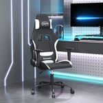 PC, gaming si accesorii - Gaming - Accesorii gaming - Scaune gaming - Scaun de gaming cu masaj, negru si alb, material textil - Infinity.ro