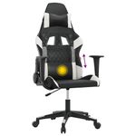 PC, gaming si accesorii - Gaming - Accesorii gaming - Scaune gaming - Scaun de jocuri cu masaj, negru si alb, piele ecologica - Infinity.ro