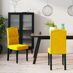 Casa si Gradina - Mobilier - Scaune si fotolii - Scaune - Scaune de bucatarie, 2 buc., galben, catifea - Infinity.ro