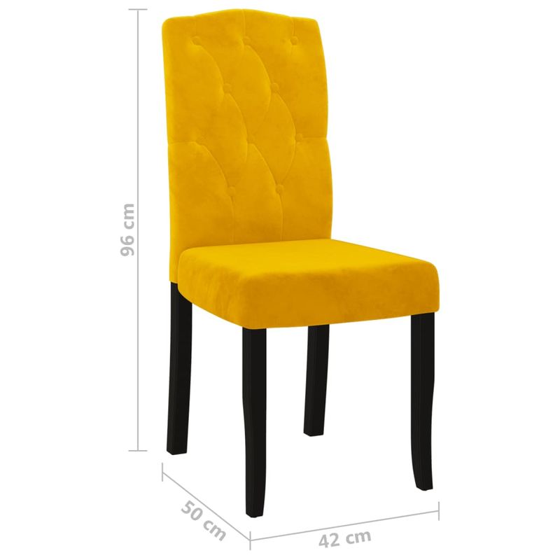 Casa si Gradina - Mobilier - Scaune si fotolii - Scaune - Scaune de bucatarie, 2 buc., galben, catifea - Infinity.ro