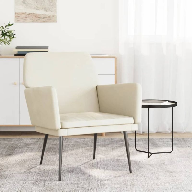 Casa si Gradina - Mobilier - Scaune si fotolii - Fotolii - Fotoliu, crem, 62x79x79 cm, catifea - Infinity.ro