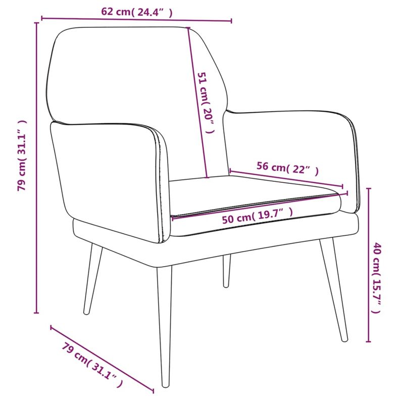 Casa si Gradina - Mobilier - Scaune si fotolii - Fotolii - Fotoliu, crem, 62x79x79 cm, catifea - Infinity.ro