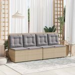 Casa si Gradina - Gradina si terasa - Mobilier exterior - Bancute de gradina - Banca de gradina cu perna Bej Rattan poli - Infinity.ro